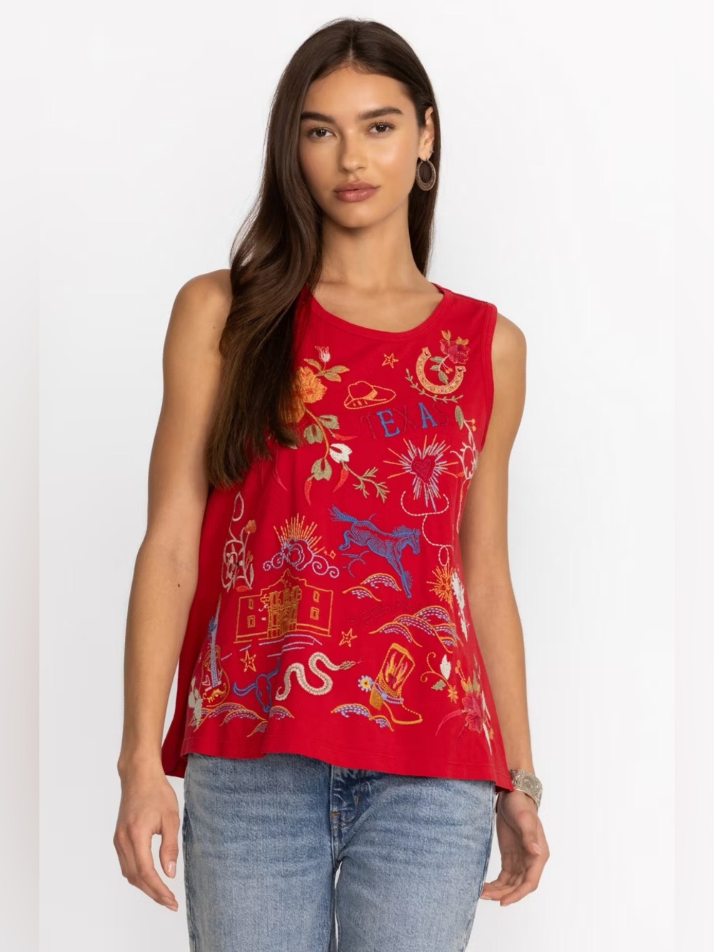 Johnny Was embroidered Texas tank XXL NWT 100% cotton